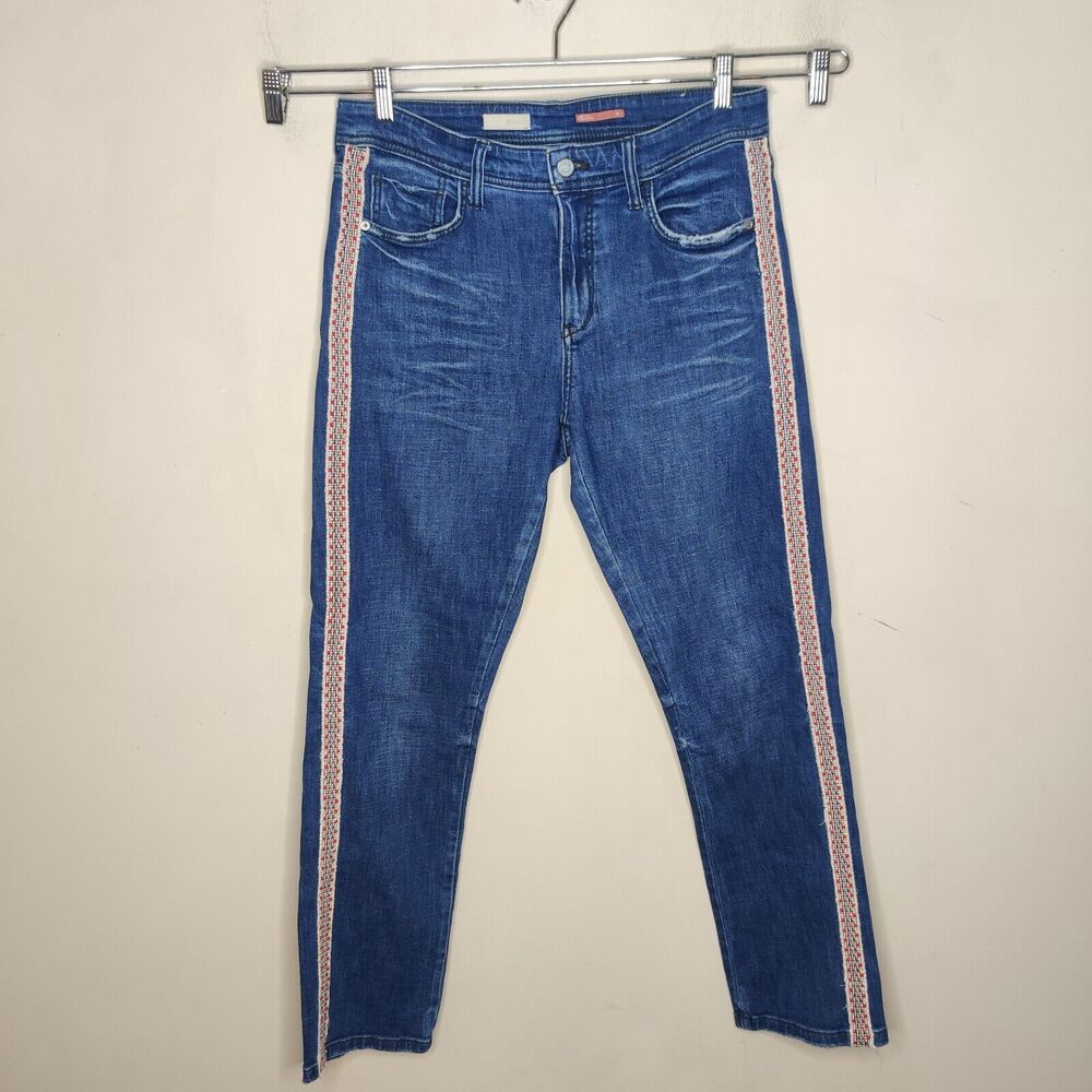 Pilcro Women's Blue Jeans with Side Stripes